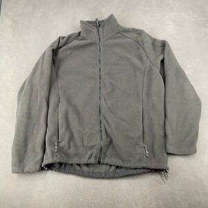 Precision Mountainwear Mens XL Gray Full Zip Fleece Jacket Outdoor Hiking Layer
